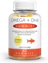 Burpless Fish Oil Gummies with Omega 3 6 & 9 Plus DHA for Kids & Adults - 두뇌, 기억, 초점 및 면역 부스터 - 비 GMO, 글루텐 무료, 젤라틴 무료