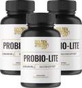 50 Probio-Lite 후 골든 - Gut 건강 및 소화 지원 - 남성과 여성을위한 Probiotics - 3 병 - Occasional Heartburn, Gas, Indigestion을위한 Probiotics