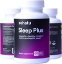 Sleep Plus Supplement | 멜라토닌, GABA, Ashwagandha, 5-HTP | 남자와 여자를 위한 건강한 수면 식사 일정과 휴식 된 무드 | 60 개 | 60 일 공급