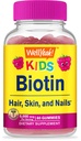 WellYeah Biotin Gummies for Kids 5000 mcg - 머리 성장, 피부 건강 및 손톱 지원 - 천연 소스 맛 - GMO 무료, 글루텐 무료 - 소년과 소녀를위한 거미 - 60 카운트