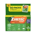 Zyrtec 24 시간 알레르기 완화 정제, 항히스타민 실내 & 옥외 반대로 알레르기 약 + Cetirizine HCl, Runny Nose, Sneezing, & Itchy 눈, 단 하나 팩, 14 x 1개의 ct 소포에서 기복
