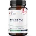 Pepsin를 가진 건강 베타인 HCl를 위한 디자인 - 750mg betaine 염산염 + 단백질 소화 효소 - 소화 기능 (120의 캡슐)를 지원하는 비 GMO 보충교재