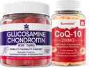 설탕 자유로운 글루코사민 Chondroitin MSM 120 조사 + CoQ10 250mg는 Gummies 60 조사를 채웠습니다