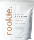 Rookie Wellness Plant-Based Probiotic Protein - Amino Acid Profile, Gut-Healthy Prebiotics & Probiotics 및 25 비타민 및 미네랄 (30 인스, 초콜릿)과 유기 완두 단백질 분말