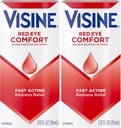 Visine Red Eye Comfort Redness Relief Eye Drops to Help Relieve Red Eyes because to Minor Eye Irritations Fast, Tetrahydrozoline HCl, 0.5 fl. oz (패키지 2)