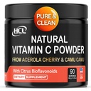 Acerola Cherry & Camu Camu Powder의 천연 비타민 C - Citrus Bioflavonoids와 높은 흡수 - 면역 체계 & 교원질 승압기 - 미국에서 만든 노화 방지 피부 비타민 90 서빙