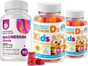 아이 & 성인 2000 IU와 마그네슘 구미를 위한 비타민 D Gummies - 건강한 비타민 D3는 1000IU를 보충합니다 - 설탕 자유로운 마그네슘 calm Chews를 가진 채식 젤라틴 자유로운 면역성이 있는 지원