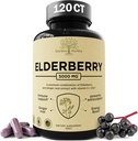 비타민 C, 아연 및 생강을 가진 엘더베리 - 유력한 면역 부스터 5000 Mg Elderberry, 아연, & 비타민 C - 성인을위한 비 GMO 면역 비타민 Vibrant, 120 캡