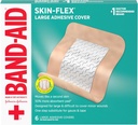 Band-Aid Brand skin-Flex Adhesive Flexible Wound Covers for First Aid Wound Care of Minor Cuts, Scrapes & Burns, 편안한 느낌, 두 번째 피부처럼 이동, Sterile, 큰, 6 ct