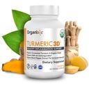 Organixx USDA 유기 심황 Curcumin는 Ashwagandha, Turmeric & Ginger와 보충 – Immune & 합동 지원, 최대 생물 다양성을 위해 발효, 60 채식 캡슐