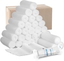 Treela 100 Rolls Gauze Bandage, x 5 야드, 탄력 있는 붕대 개인 포장 Sterile 비 유액 첫번째 원조 패드 안전 부상 Caring 및 공급을 위한 의학 Breathable 가제 Roll Wrap
