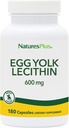 NaturesPlus 달걀 Yolk Lecithin - 600 mg, 180 캡슐 - Soy Free, 글루텐 무료 - 90 서빙