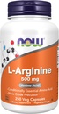 지금 L 아르기닌 500 mg, 250 Veg 캡슐 (포장은 변화할지도 모릅니다