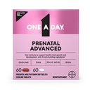 1 A Day Prenatal Advanced- Prenatal Vitamins with Folic Acid, Choline, DHA & Iron, 여성을위한 임신 비타민은 아기의 발달, 60 + 60 Ct (120 총 세트) (패키지 May Vary)