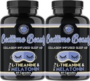 Bedtime Beauty, Collagen Infusion Night Time Sleep Aid, L-Theanine, Melatonin, Magnesium & Hyaluronic 산을 가진 모든 자연적인 알약 Angry 보충교재 (2 병)