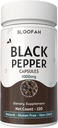 블랙퍼 캡슐 1000mg 분말 | Piper nigrum | Non-GMO, 글루텐 프리 | 인공 첨가물 없음 | GMP 인증 | 초본 보충 | 전통 웰니스 (120 개)