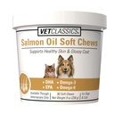 Vet Classics Salmon Oil Pet Supplement for Healthy Skin, 광택 있는 코트 – Dog Coat Supplement, Cat Skin Supplement – Omega-3, 6, 9, DHA 소스, EPA – Soft Chews 90 Ct 포함.