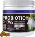 Cat Probiotic, Gut 및 면역 건강을 위한 Chews, 고양이 소화 지원, 건강한 소화, 고양이 변비 및 Diarrhea 기복 (Salmon, 120 Chews)를 위한 고양이 Probiotic 보충교재