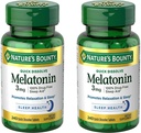 Nature's Bounty Melatonin 3mg, 성인을위한 100 % 약물 무료 수면 보조, Relaxation 및 수면, 다이어트 보충, 240 카운트 (팩 2)