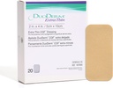 ConvaTec DuoDERM 여분 얇은 통제 젤 공식 2" x4” Superficial 부상, 낮은 마찰, Flexibile, 유액 자유로운, 방수, 장방형, 베이지, 20ct 상자를 위한 Hydrocolloid 메마른 접착성 드레싱