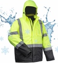 장식새김 100% 남자를 위한 방수 안전 재킷, Hi Vis Reflective 일 재킷, 찬 날씨를 위한 건축 비 외투