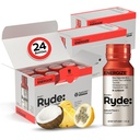 Ryde : Energize Shot | 열대 맛 | 녹차 카페인, 타우린, 인삼 추출물 & B 비타민 | 0 칼로리, 0 설탕 | 2 FL OZ 샷 | 부스트 에너지 * (24 팩)