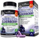 성인 아연과 비타민 C가있는 엘더 베리 캡슐 - 여성과 남성을위한 면역 지원 비타민 - 블랙 Sambucus Elderberry 비타민 C 및 아연 - 면역 방어 멀티민족 보충, 60 조사