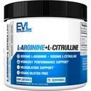 Evlution Nutrition L-Arginine + L-Citrulline - Endurance + 운동 성능 보충 - 2000mg Complex - Vasodilation + Nitric 산화물 지원 - Vegan + 글루텐 무료 분말 - 75 서빙