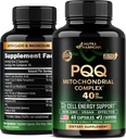 PQQ 40 mg - CoQ10 보충교재를 가진 PQQ - Mitochondria 생물 발생 & 세포질 에너지 생산 - 마그네슘과 더불어, 비타민 C, E & B2 - 순수한 & 높게 생물용성 | 실험실 시험해 - 미국에서 만드는 - 60의 캡슐
