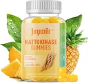 Nattokinase Gummies 12,000 FU, Serrapeptase Gummies 360,000 SPU Enzyme Supplement with Bromelain Papain & Inulin for Circulatory, Gut, Digestion Support, Vegan, Non GMO, 60 카운트
