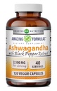 Black Pepper Extract Supplement가있는 놀라운 수식 Ashwagandha 뿌리 | 2100 Mg Per 서빙 | Veggie Capsules Supplement | Non-GMO | 글루텐 프리 | 미국 (1 팩, 120 개)