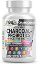 Clean Nutra 활성 Charcoal 알약 + Shilajit Probiotic Digestive Enzymes for Digestive Health Capsules with Peppermint Fennel Licorice Papain Ginger Turmeric Powder | 과트 건강