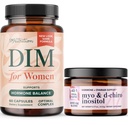 Myo-Inositol Powder Complex and Women's DIM Supplement | 여성용 호르몬 밸런스 번들 40:1 비율 Myo-Inositol & D-Chiro Inositol Powder (30 인분) 및 DIM 보충 (60 인분)