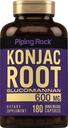 Piping Rock Glucomannan 캡슐 600mg | 180 알약 | Konjac 뿌리 섬유 보충교재 | Non-GMO, 글루텐 무료