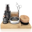 Striking Viking Beard 성장 키트 - 7 조각 세트, Sandalwood Scent & Caddy - Beard Brush, Dual-Sided Comb & Scissors plus Mustache Comb for Grooming & Styling