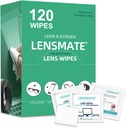안경을 위한 렌즈메이트 120 카운트 렌즈 닦음, Pre-Moistened & 개별적으로 감싸인 안경 닦음, 안경, 선글라스, 고글 및 카메라 렌즈를 위한 렌즈 청소 닦음