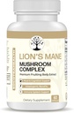 Lions Mane 버섯 보충 - 프리미엄 과일 바디 추출물 - Chaga, Maitake, Shiitake, Reishi - Mood, Brain 및 Immune 지원, Adaptogen - Non-GMO - 60 Vegan 캡슐