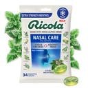Ricola Max Cool Menthol Nasal Care Large Bag | Cough Suppressant Drop | Dual Action Liquid Center | Soothing Long-Lasting Relief - 34 개 (팩 1)