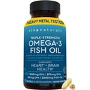 Viva Naturals Triple Strength Omega 3 Fish Oil Pills - 2500 mg 2250 mg 오메가 3 지방산 (EPA, DHA, DPA 포함)을 함유 한 높은 순수성 공식 흡수 - IFOS 인증, 90 Softgels