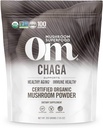 OM MUSHROOM SUPERFOOD Chaga 유기 버섯 분말, 7.05 Ounce 주머니, 100 서빙, 미국 Grown, Sacred 산화 방지제 & 면역 지원, Superfood 버섯 보충