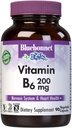 Bluebonnet 영양 비타민 B6 야채 캡슐, 200 mg, 심장 혈관 및 신경 시스템 건강, 콩 무료, 글루텐 무료, 고셔, 낙농장 무료, 비 GMO, 90 야채 캡슐, 90 서빙