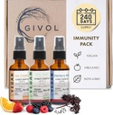 면역성 팩 액체 비타민 (포장 3) Sambucus Nigra Elderberry Mist, 아연 Boost Mist 및 비타민 C Mist (Extra Strength) - 자연 면역 체계 지원 - 비 GMO 글루텐 - 무료 240 일 공급