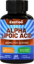알파 Lipoic 산 보충교재, 서빙 당 알파 Lipoic 산 600mg, Vegan, 글루텐 자유로운, 비 GMO ALA 보충교재, 60 식물성 캡슐