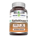 놀라운 수식 Nattokinase 보충교재 | 100 Mg (2000 FU Enzyme from Pure Nattokinase) | 90 Veggie 캡슐 | Non-GMO | 글루텐 프리 | 미국