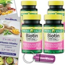 선택 번들 스프링 밸리 Biotin Softgels 1000mcg 다이어트 보충 헤어 피부 네일 건강 150 Ct 4 pk (600 총) + 비타민 가이드 & 알약 용기 (6 항목)!