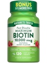 자연의 진실 Biotin 10000mcg | 120 빠른 용해 정제 | 최대 강도 | 천연 베리 맛 | Vegan, Non-GMO & 글루텐 무료 보충