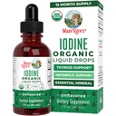 MaryRuth Organics Iodine Liquid Drops | 칼륨 이오디드 | 1 년 공급 | 450 서빙 | Thyroid Health | USDA Organic | Vegan | Non-GMO | 글루텐 프리 | 1 Fl Oz