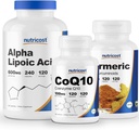 Nutricost 알파 Lipoic 산 600mg, 240의 모자 & CoQ10 100mg, 120의 모자 & 심황 500mg, BioPerine를 가진 120의 모자