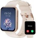 RUIMEN Smart Watches for Women Men (Answer/Make Calls) iPhone/Android Phone, 1.85" HD Screen Fitness Tracker Heart Rate Monitor 100+ 스포츠 트래커 워치 방수 (Milky White)