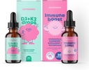 JoySpring Immune Drops & Vitamin D Bundle | 자연적으로 Sourced, Non-GMO, Non-Alcoholic Liquid Formula, 면역력 지원 | 채식주의 보조제